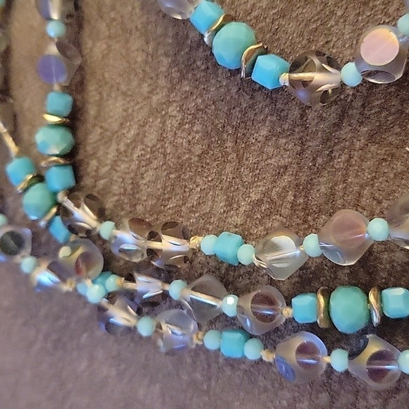 Handmade Long Vintage Czech Glass Knotted Necklace - Picture 5 of 12